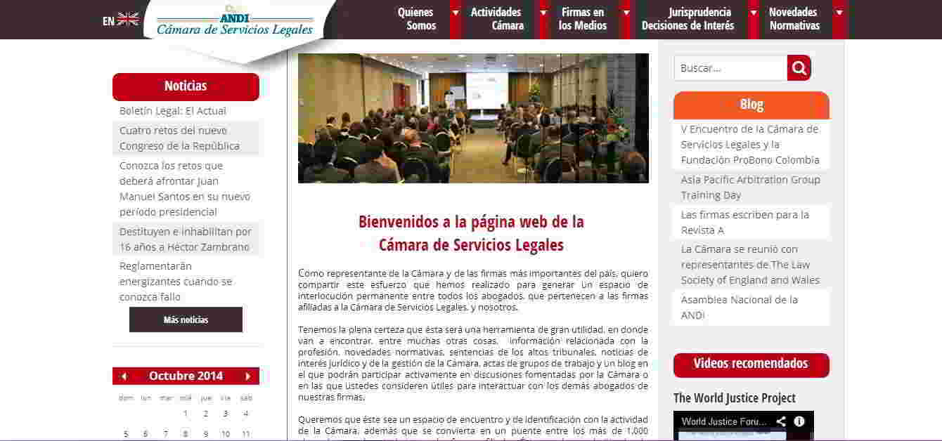 La cámara de servicios legales desarrolló el portal de Web para sus afiliados y público en general.  http://www.andi.com.co/es/CSL